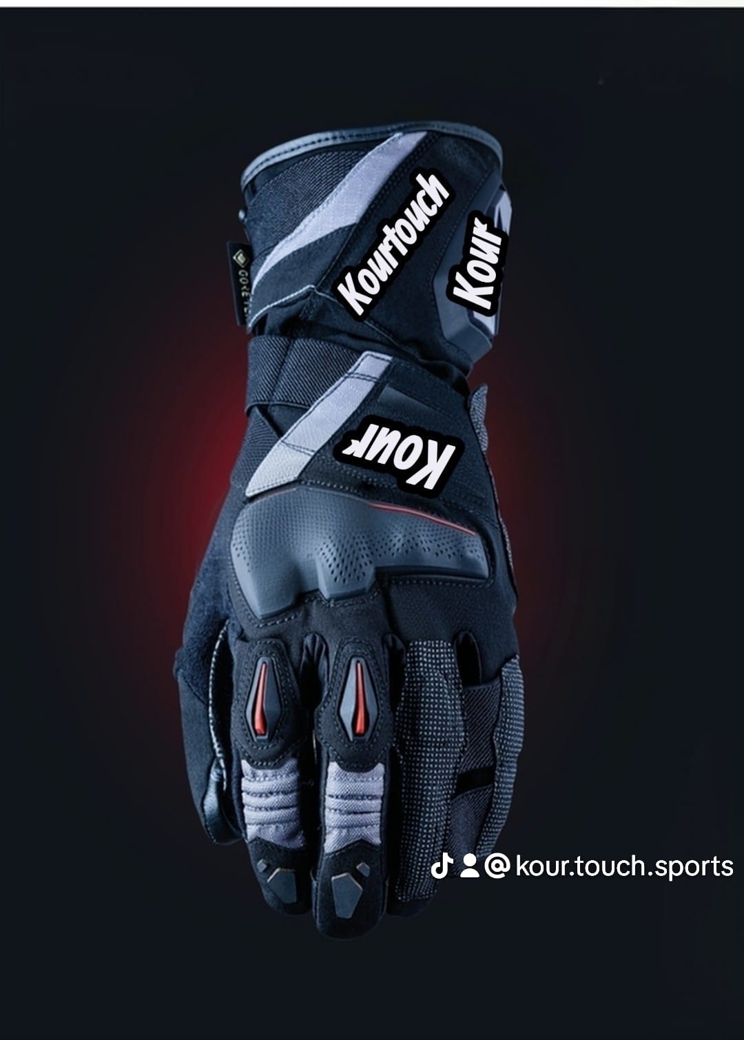 Black and Blue Motorbike Gloves